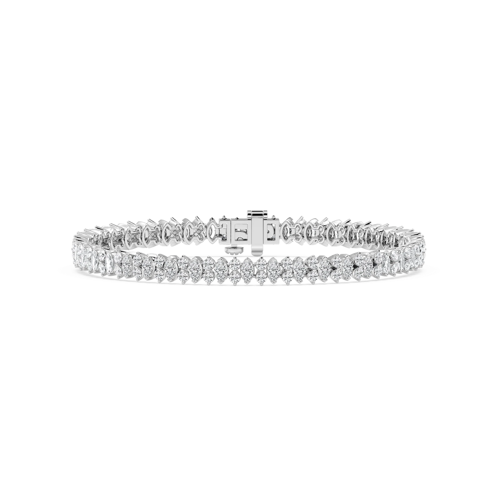 6 ⅙ ctw Marquise and Round LGD Double Row Tennis Bracelet - 7 Inches