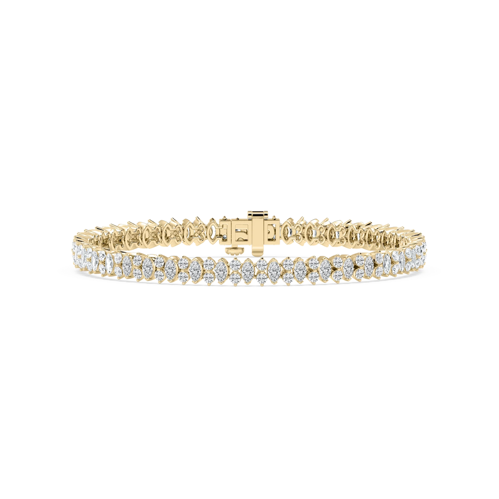 6 ⅙ ctw Marquise and Round LGD Double Row Tennis Bracelet - 7 Inches