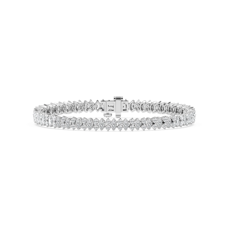 6 ⅙ ctw Marquise and Round LGD Double Row Tennis Bracelet - 7 Inches