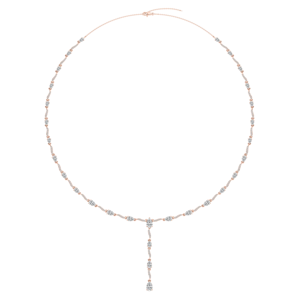 6 ctw Pear and Emerald LGD Lariat Necklace - 18 Inches