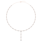 6 ctw Pear and Emerald LGD Lariat Necklace - 18 Inches