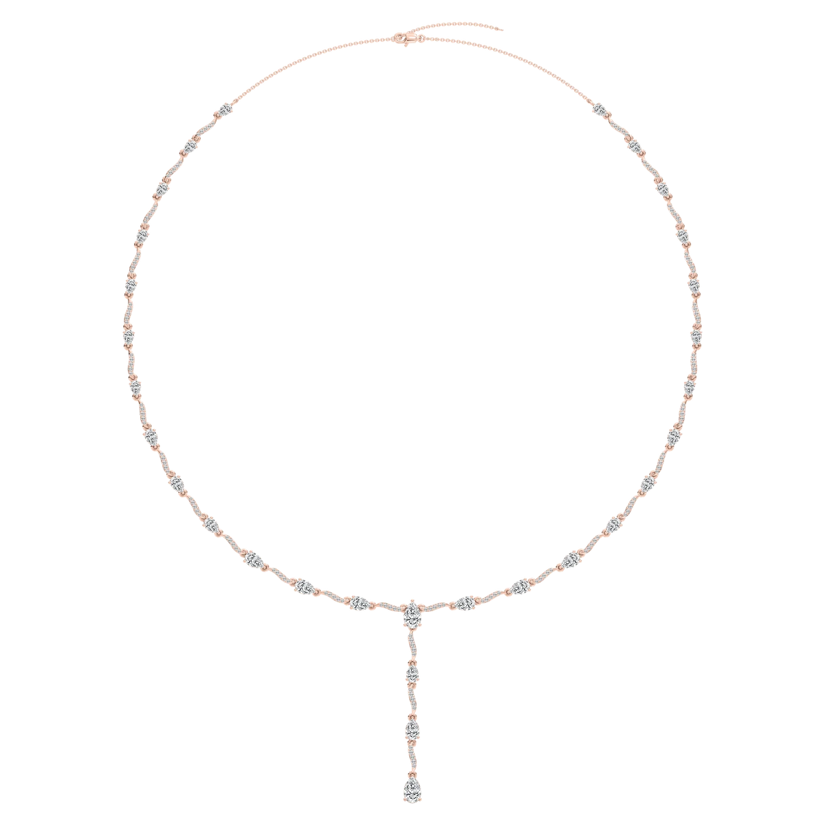 6 ctw Pear and Emerald LGD Lariat Necklace - 18 Inches