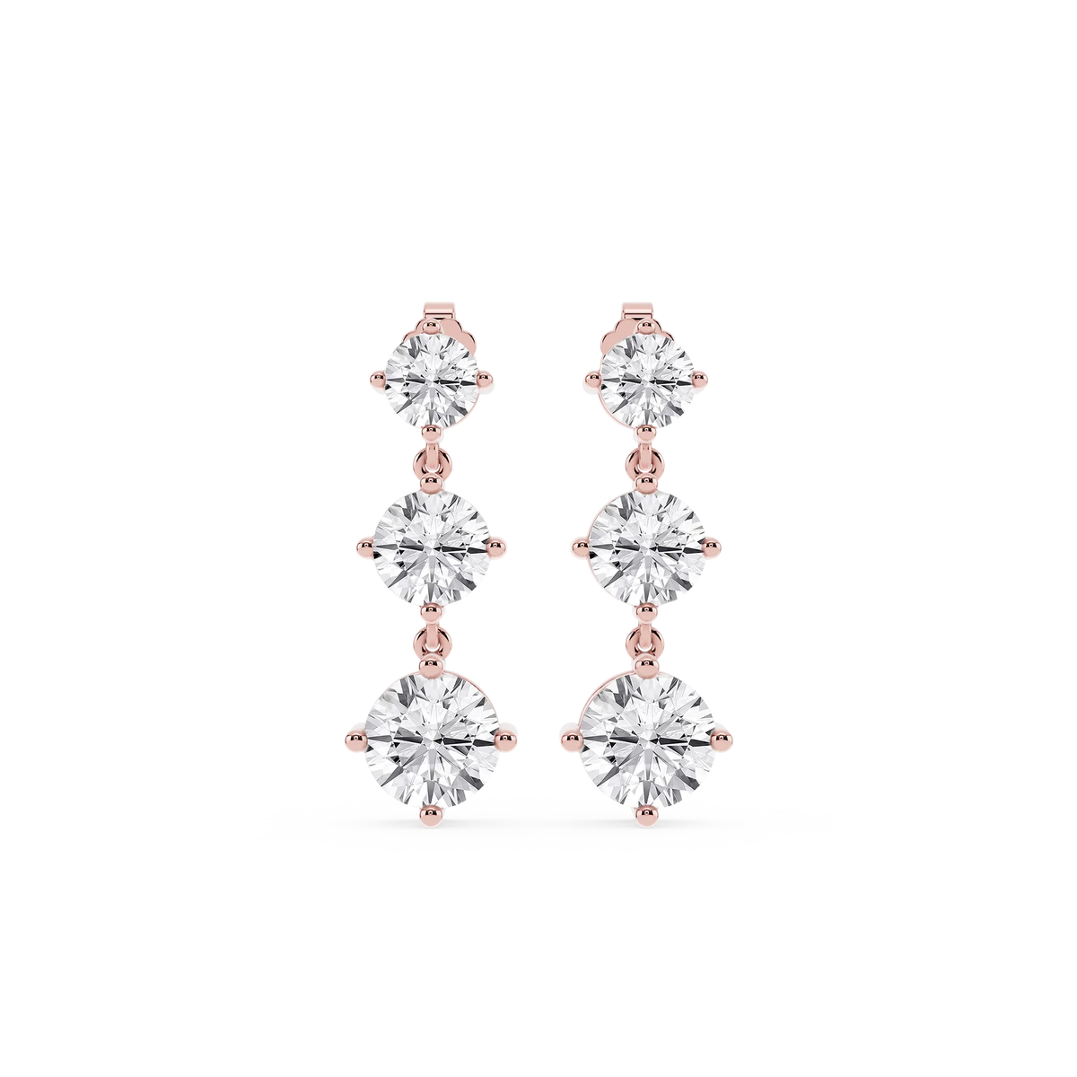 6 ctw Round LGD Three Stone Drop Earrings – Signature Collection