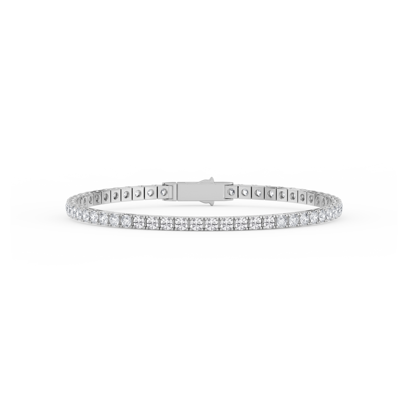 6 ctw Round Sterling Silver Classic Box Four Prong Tennis Bracelet - 7 Inches