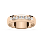 Wesley 1/2 ctw Round LGD 6.00mm Channel Mens Wedding Band - 14K Rose Gold