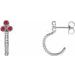 Accented Bezel-Set J-Hoop Earrings
