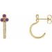 Accented Bezel-Set J-Hoop Earrings