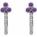 Accented Bezel-Set J-Hoop Earrings