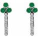 Accented Bezel-Set J-Hoop Earrings