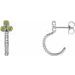 Accented Bezel-Set J-Hoop Earrings