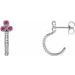 Accented Bezel-Set J-Hoop Earrings
