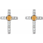 Accented Cross Earrings