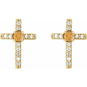 Accented Cross Earrings