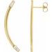 Baguette Accented Curved Bar Earrings
