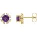 Round 4-Prong Halo-Style Earrings