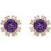Round 4-Prong Halo-Style Earrings