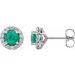 Round 4-Prong Halo-Style Earrings