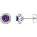 Round 4-Prong Halo-Style Earrings