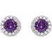 Round 4-Prong Halo-Style Earrings