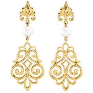 Pearl Fleur-de-lis Earrings