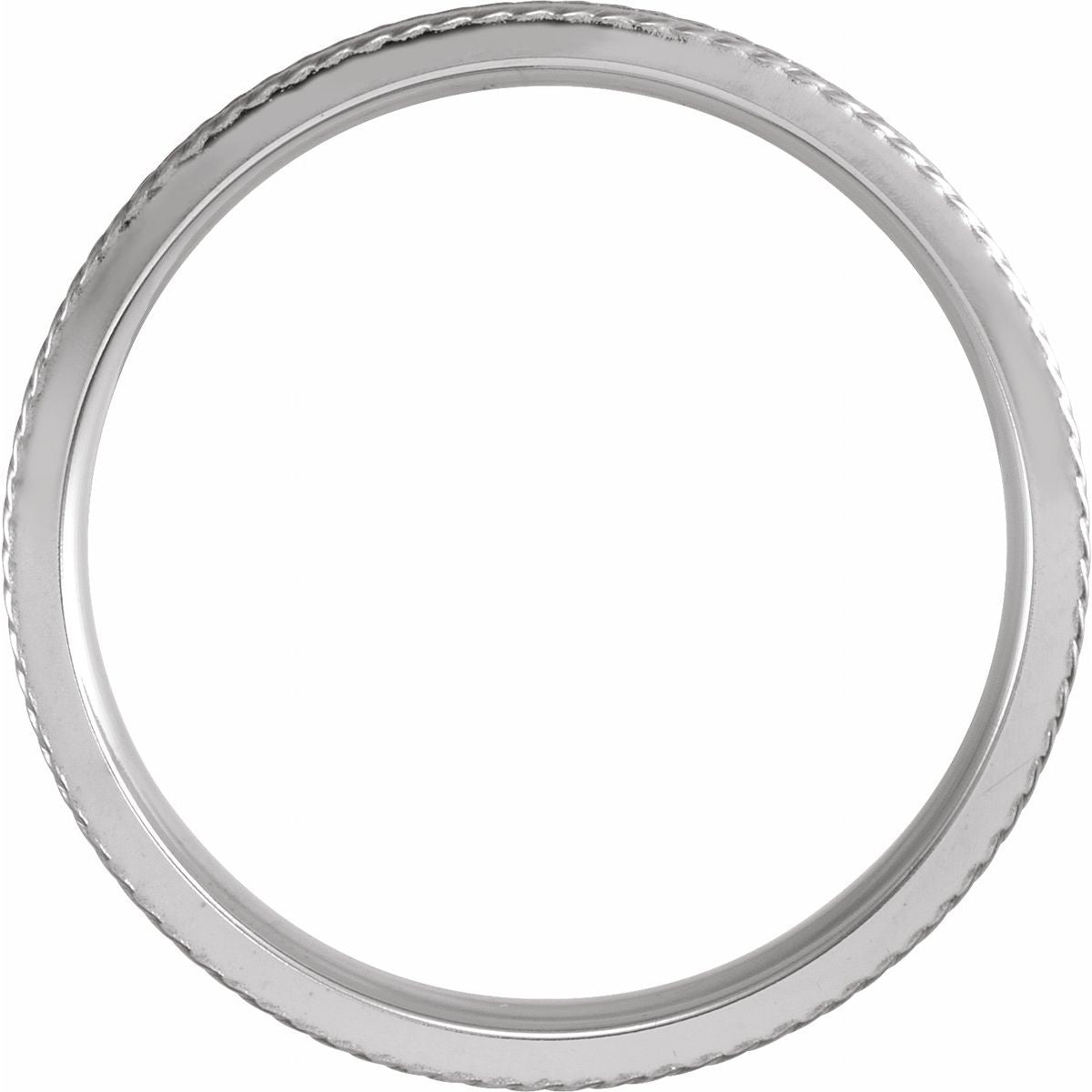 Rope Edge Grooved Comfort-Fit Concave Band