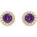 Round 4-Prong Halo-Style Earrings