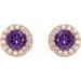 Round 4-Prong Halo-Style Earrings