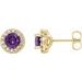 Round 4-Prong Halo-Style Earrings