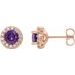 Round 4-Prong Halo-Style Earrings
