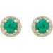 Round 4-Prong Halo-Style Earrings