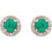 Round 4-Prong Halo-Style Earrings