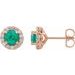Round 4-Prong Halo-Style Earrings