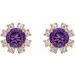 Round 4-Prong Halo-Style Earrings