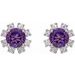 Round 4-Prong Halo-Style Earrings
