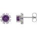 Round 4-Prong Halo-Style Earrings