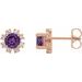 Round 4-Prong Halo-Style Earrings