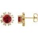 Round 4-Prong Halo-Style Earrings