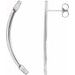 Baguette Accented Curved Bar Earrings