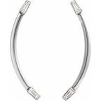Baguette Accented Curved Bar Earrings