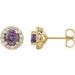 Round 4-Prong Halo-Style Earrings
