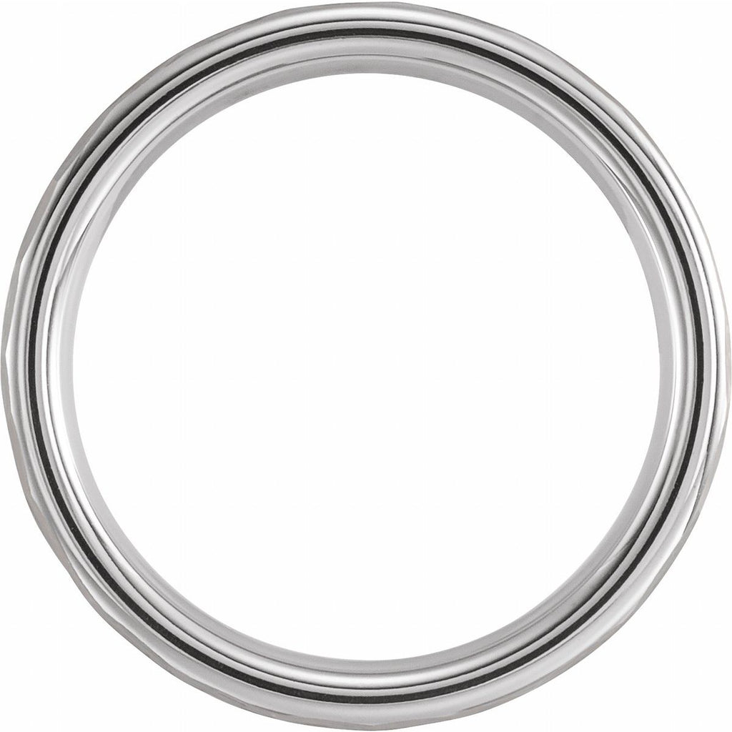 Comfort-Fit Flat Band with Hammered Finish