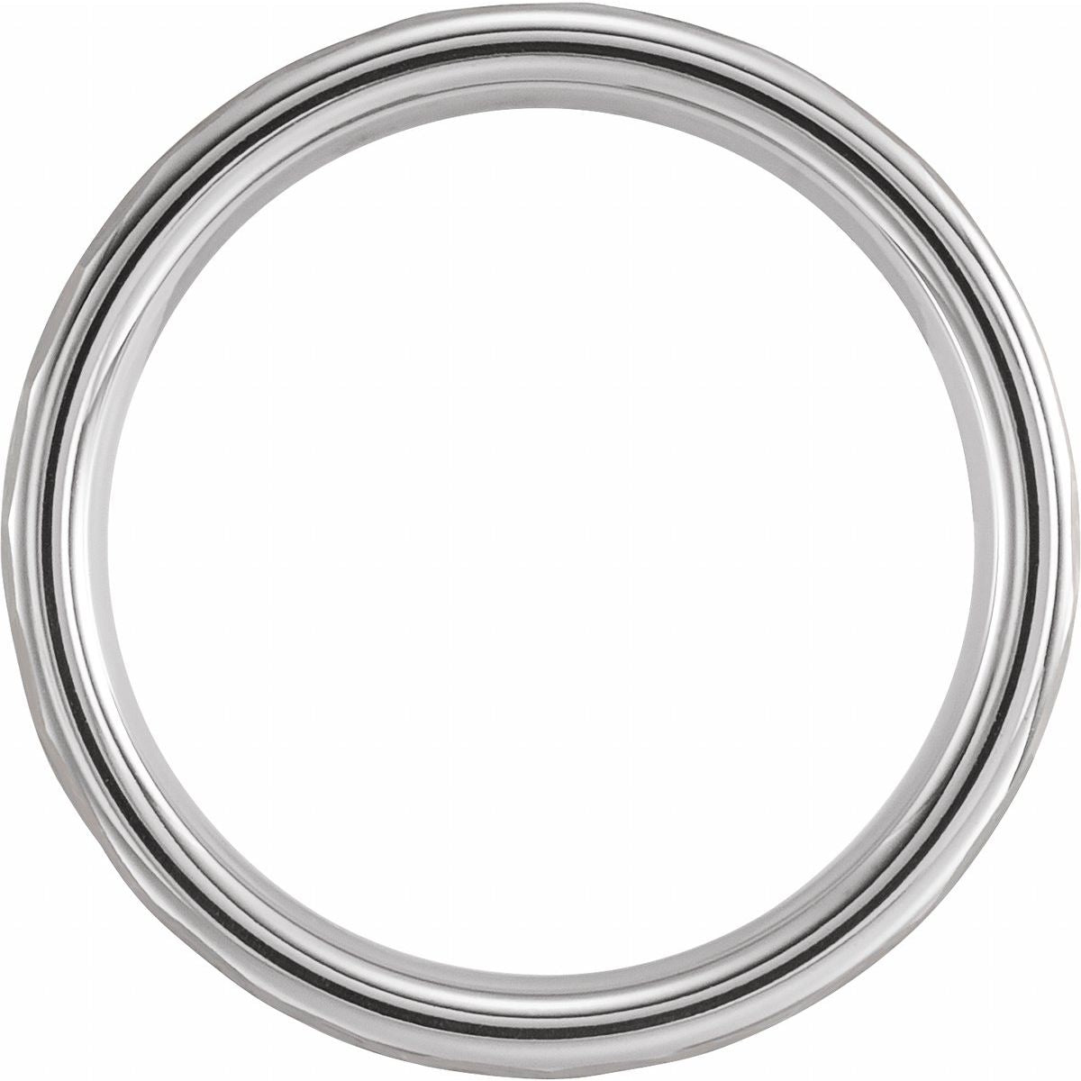 Comfort-Fit Flat Band with Hammered Finish