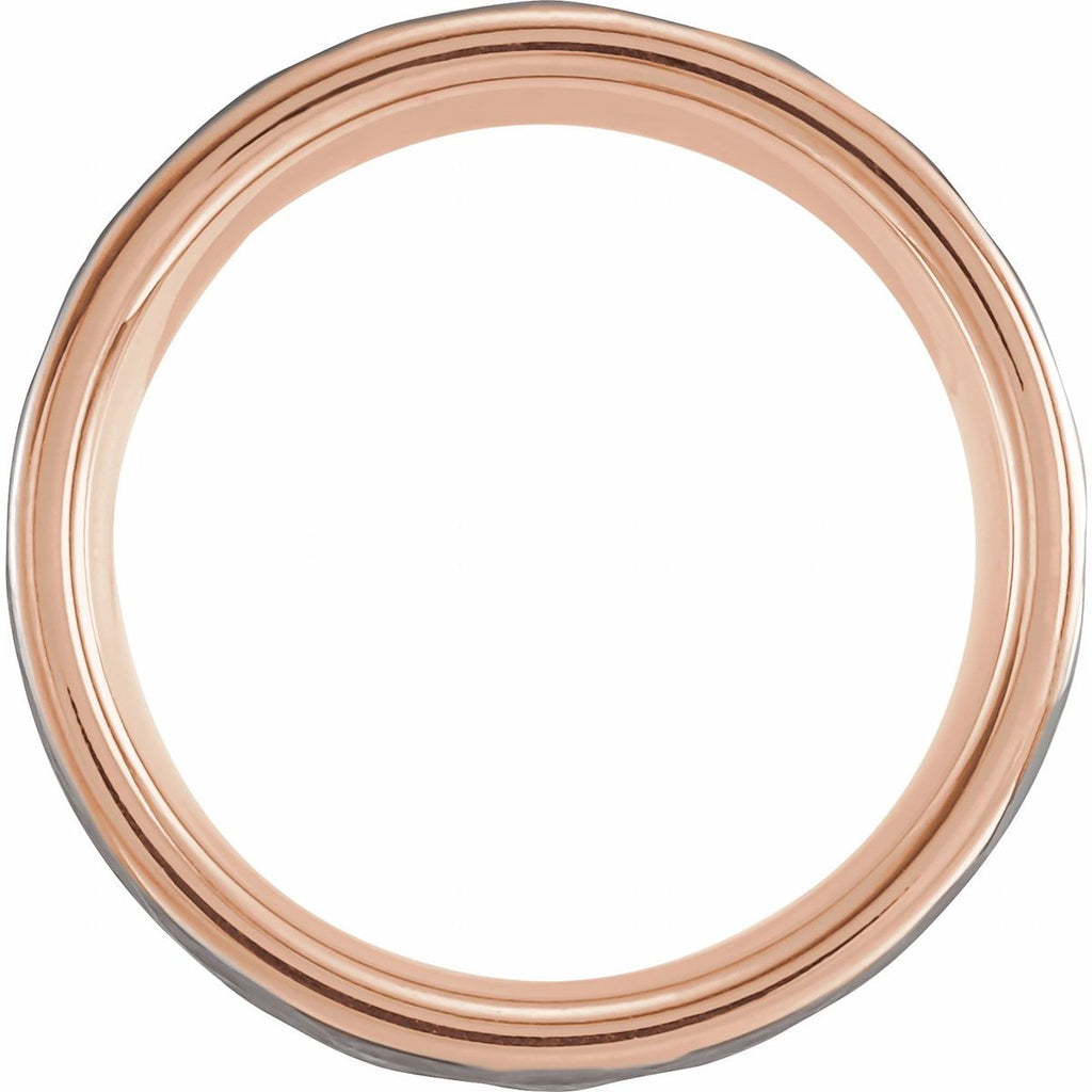 Comfort-Fit Flat Band with Hammered Finish