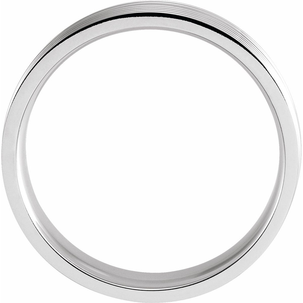 Pinched Grooved Comfort-Fit Half Round Band