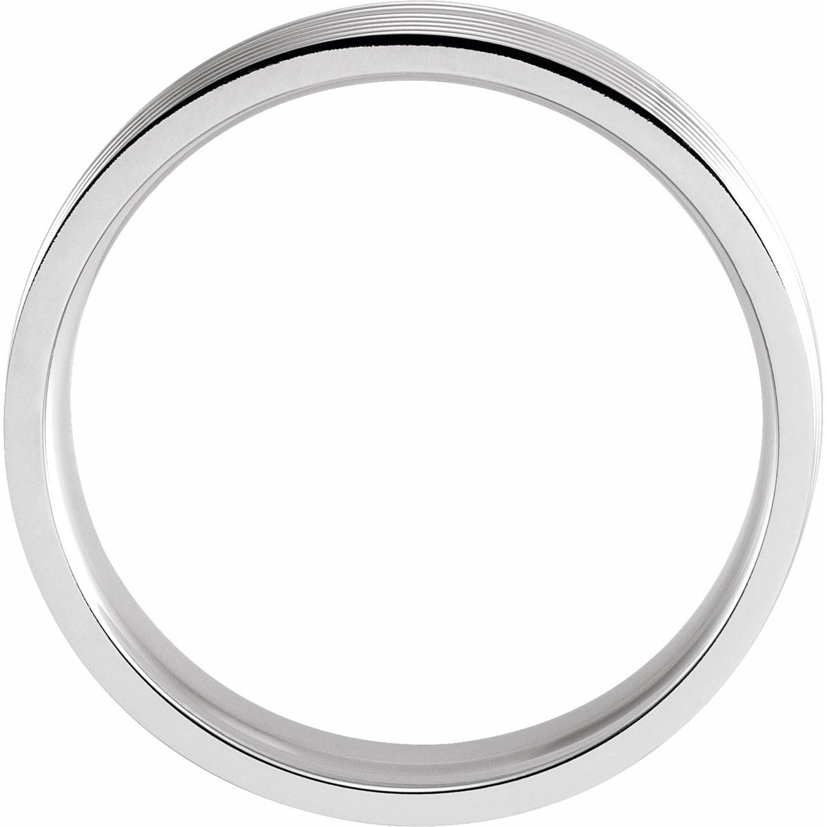 Pinched Grooved Comfort-Fit Half Round Band