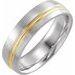 Grooved Comfort-Fit Half Round Band with Brush Finish