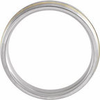 Grooved Comfort-Fit Half Round Band with Brush Finish
