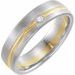 Accented Grooved Comfort-Fit Half Round Band with Brush Finish