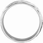Tree Bark-Inspired Comfort-Fit Flat Band with Bead Blast Finish