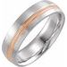 Grooved Comfort-Fit Half Round Band with Brush Finish